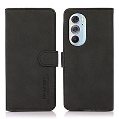 Leather Case Stands Flip Cover Holder D08Y for Motorola Moto Edge 30 Pro 5G Black
