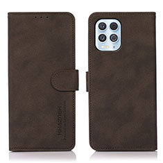 Leather Case Stands Flip Cover Holder D08Y for Motorola Moto Edge S 5G Brown