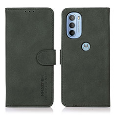 Leather Case Stands Flip Cover Holder D08Y for Motorola Moto G41 Green
