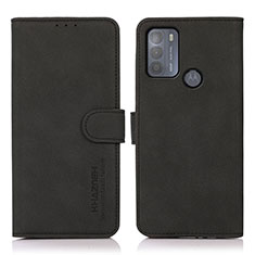 Leather Case Stands Flip Cover Holder D08Y for Motorola Moto G50 Black