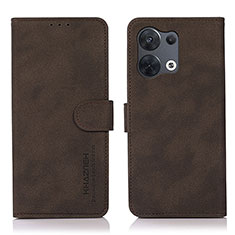 Leather Case Stands Flip Cover Holder D08Y for Oppo Reno8 5G Brown