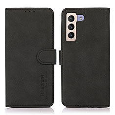 Leather Case Stands Flip Cover Holder D08Y for Samsung Galaxy S21 Plus 5G Black