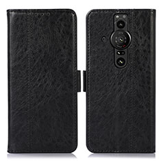 Leather Case Stands Flip Cover Holder D08Y for Sony Xperia PRO-I Black