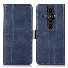 Leather Case Stands Flip Cover Holder D08Y for Sony Xperia PRO-I Blue