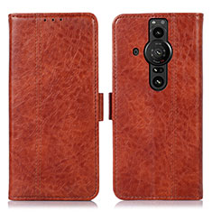 Leather Case Stands Flip Cover Holder D08Y for Sony Xperia PRO-I Brown