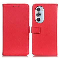 Leather Case Stands Flip Cover Holder D09Y for Motorola Moto Edge 30 Pro 5G Red