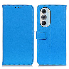 Leather Case Stands Flip Cover Holder D09Y for Motorola Moto Edge 30 Pro 5G Sky Blue