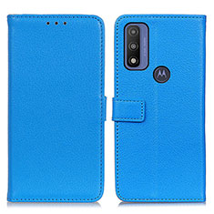 Leather Case Stands Flip Cover Holder D09Y for Motorola Moto G Pure Sky Blue