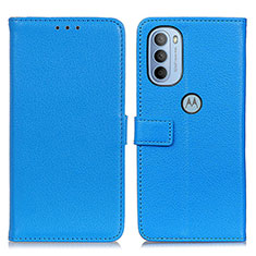 Leather Case Stands Flip Cover Holder D09Y for Motorola Moto G41 Sky Blue
