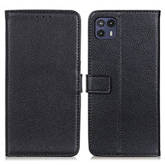 Leather Case Stands Flip Cover Holder D09Y for Motorola Moto G50 5G Black