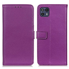 Leather Case Stands Flip Cover Holder D09Y for Motorola Moto G50 5G Purple