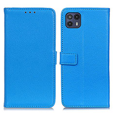 Leather Case Stands Flip Cover Holder D09Y for Motorola Moto G50 5G Sky Blue