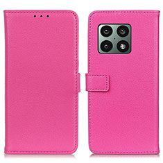 Leather Case Stands Flip Cover Holder D09Y for OnePlus 10 Pro 5G Hot Pink