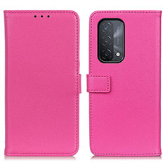 Leather Case Stands Flip Cover Holder D09Y for OnePlus Nord N200 5G Hot Pink