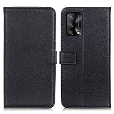 Leather Case Stands Flip Cover Holder D09Y for Oppo A74 4G Black