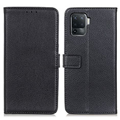 Leather Case Stands Flip Cover Holder D09Y for Oppo A94 4G Black