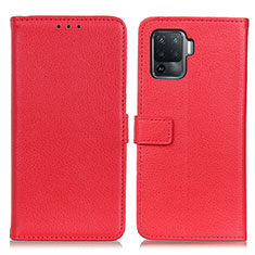 Leather Case Stands Flip Cover Holder D09Y for Oppo A94 4G Red