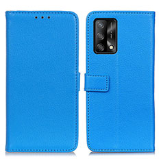 Leather Case Stands Flip Cover Holder D09Y for Oppo A95 4G Sky Blue