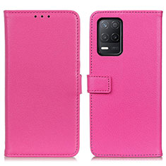 Leather Case Stands Flip Cover Holder D09Y for Realme 8s 5G Hot Pink