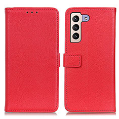 Leather Case Stands Flip Cover Holder D09Y for Samsung Galaxy S21 5G Red