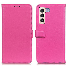 Leather Case Stands Flip Cover Holder D09Y for Samsung Galaxy S21 FE 5G Hot Pink