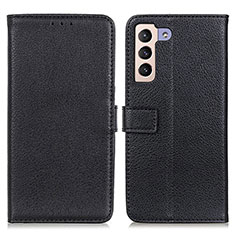 Leather Case Stands Flip Cover Holder D09Y for Samsung Galaxy S21 Plus 5G Black