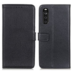 Leather Case Stands Flip Cover Holder D09Y for Sony Xperia 10 III Black