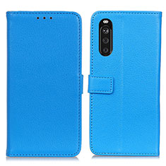 Leather Case Stands Flip Cover Holder D09Y for Sony Xperia 10 III Sky Blue
