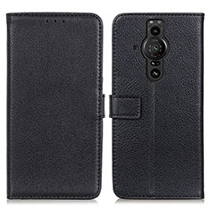 Leather Case Stands Flip Cover Holder D09Y for Sony Xperia PRO-I Black