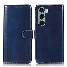 Leather Case Stands Flip Cover Holder D10Y for Motorola Moto Edge S30 5G Blue
