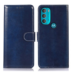 Leather Case Stands Flip Cover Holder D10Y for Motorola Moto G71 5G Blue