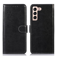 Leather Case Stands Flip Cover Holder D10Y for Samsung Galaxy S22 Plus 5G Black