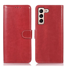 Leather Case Stands Flip Cover Holder D10Y for Samsung Galaxy S23 Plus 5G Red