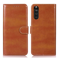 Leather Case Stands Flip Cover Holder D10Y for Sony Xperia 10 III Brown