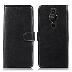 Leather Case Stands Flip Cover Holder D10Y for Sony Xperia PRO-I Black