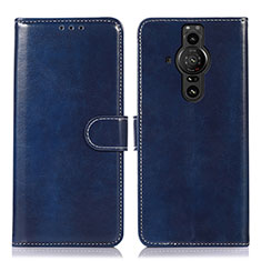 Leather Case Stands Flip Cover Holder D10Y for Sony Xperia PRO-I Blue