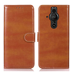 Leather Case Stands Flip Cover Holder D10Y for Sony Xperia PRO-I Brown