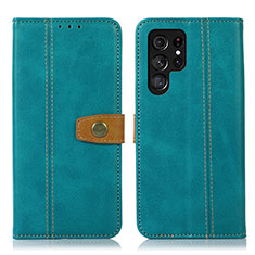 Leather Case Stands Flip Cover Holder D11T for Samsung Galaxy S21 Ultra 5G Green