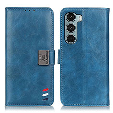 Leather Case Stands Flip Cover Holder D11Y for Motorola Moto Edge S30 5G Blue