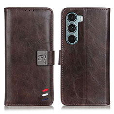 Leather Case Stands Flip Cover Holder D11Y for Motorola Moto Edge S30 5G Brown