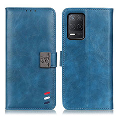 Leather Case Stands Flip Cover Holder D11Y for Realme 8s 5G Blue