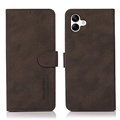 Leather Case Stands Flip Cover Holder D11Y for Samsung Galaxy A04E Brown