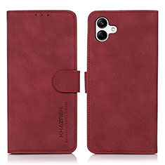 Leather Case Stands Flip Cover Holder D11Y for Samsung Galaxy A04E Red