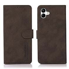 Leather Case Stands Flip Cover Holder D11Y for Samsung Galaxy A05 Brown