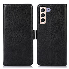 Leather Case Stands Flip Cover Holder D11Y for Samsung Galaxy S21 Plus 5G Black