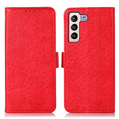 Leather Case Stands Flip Cover Holder D11Y for Samsung Galaxy S23 Plus 5G Red