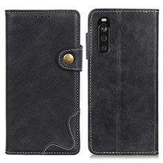 Leather Case Stands Flip Cover Holder D11Y for Sony Xperia 10 III Black