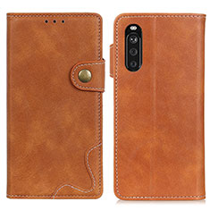 Leather Case Stands Flip Cover Holder D11Y for Sony Xperia 10 III Brown