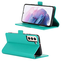 Leather Case Stands Flip Cover Holder D12T for Samsung Galaxy S21 Plus 5G Green