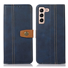 Leather Case Stands Flip Cover Holder D14T for Samsung Galaxy S21 5G Blue
